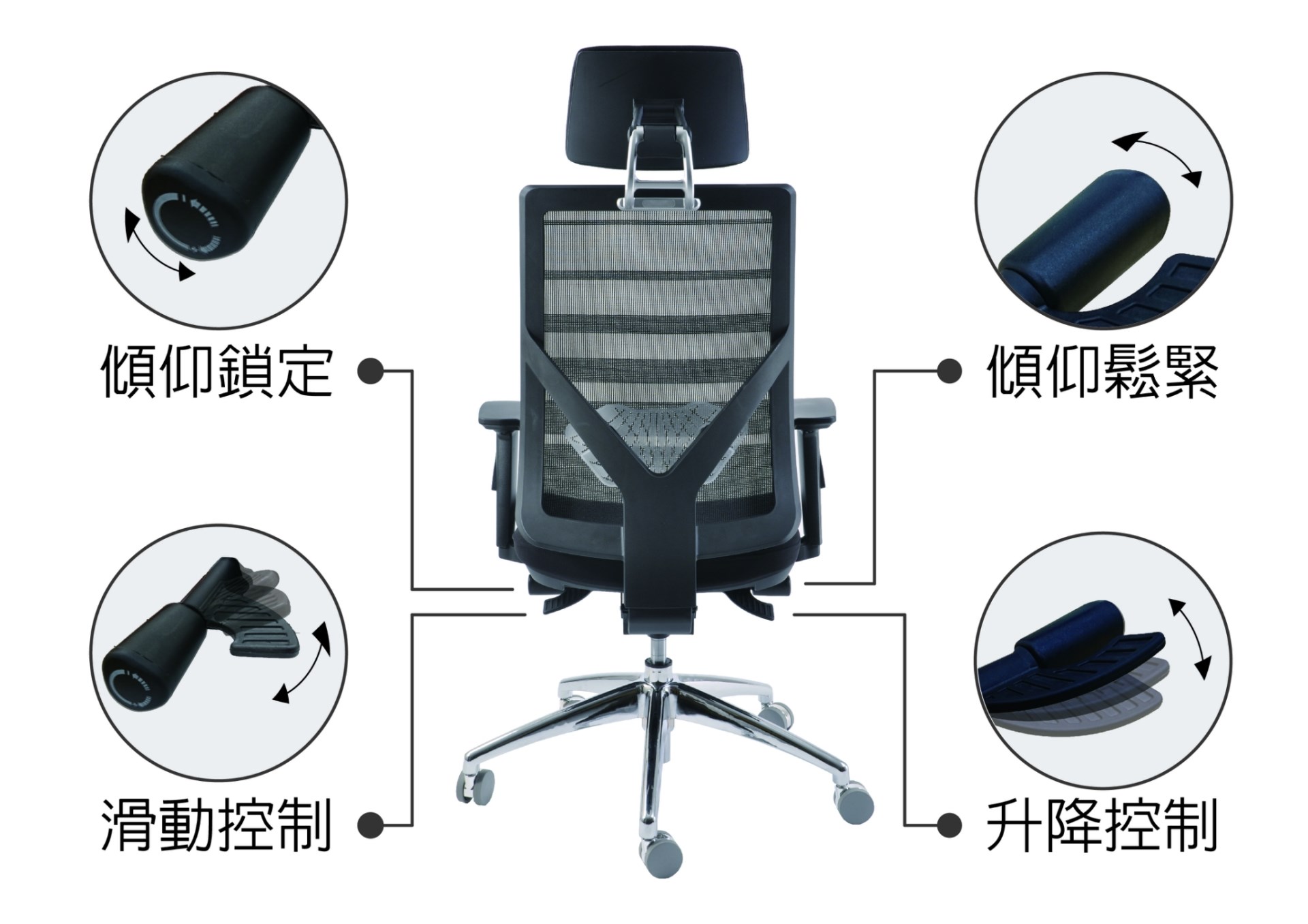 V2-KTS-1091 MSTGA 高背網椅